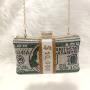 Wholesale Luxury Money Rhinestone Dollar Party Clutch Bags Ladies Evening Bags Handbags