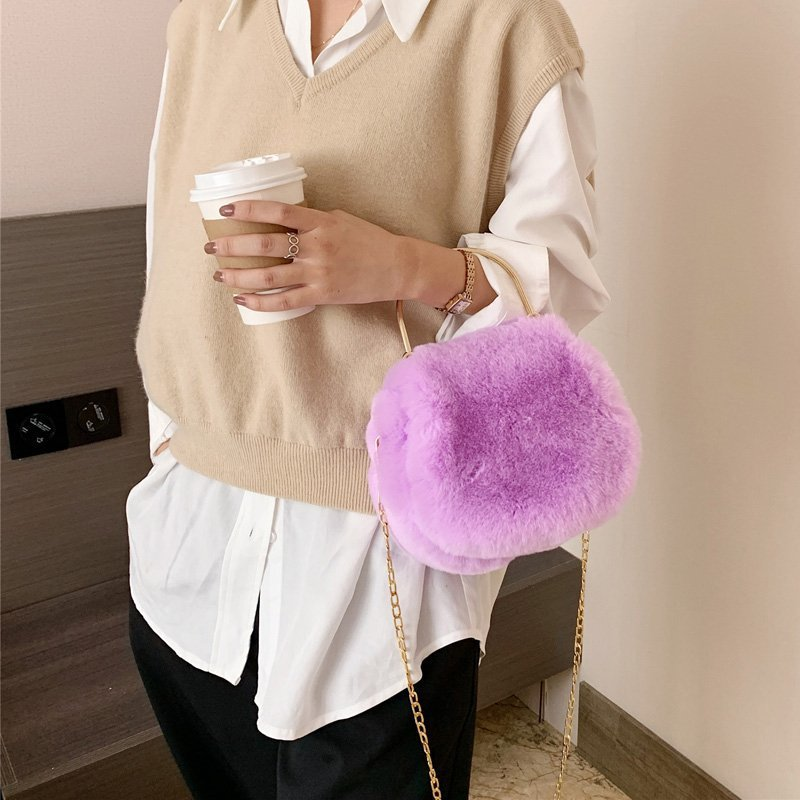 Winter Girls Shoulder Crossbody Mini Faux Plush Fur Cute Handbags Luxury Designers Purses and Handbags for Ladies Hand Bags