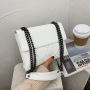 Soft Surface Rhombus Chain Embroidery Thread One-Shoulder Diagonal Small Square Bag