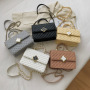 Diamond Texture Chain Simple Leather Messenger Bag Handbag