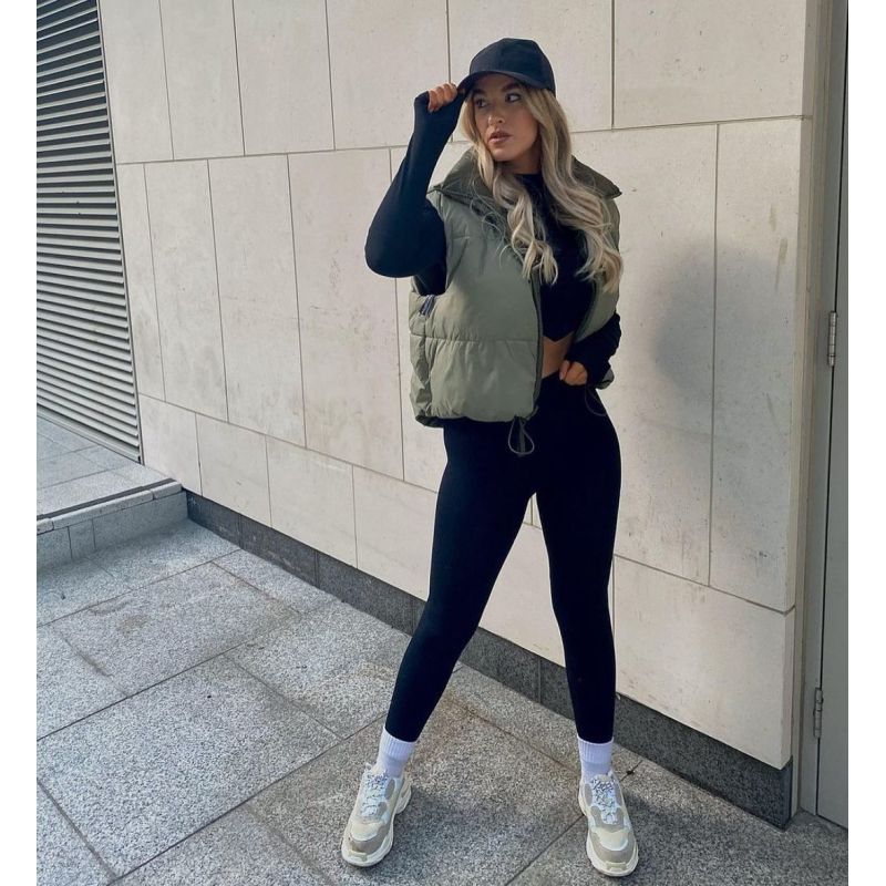 Fshion Spring And Autumn New Two-Color Double-Sided Cotton Jacket Vest Stand-Up Collar Short Waistcoat