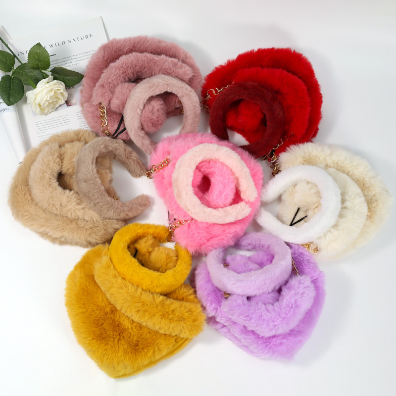 Plush Luxury Winter Warm Handbag Ladies Messenger Bag