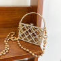 Creativity Metal Wrought Iron Diamond Face Chain Shoulder Bag Messenger Bag Wholesale Hollow Personality Women Handbags