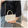 Elegant Ladies French Horizontal Bread Hand Bags Ins New Lady Woven Portable Box Bag Cross Body Handbag and Purse