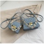Lingge Leather Solid Color Diagonal One-Shoulder Picture Bag