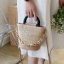 2021 New Korean Fashion Woven Handbag Simple Woven Satchel Ladies Ins Popular Simple Western Style Shoulder Bag
