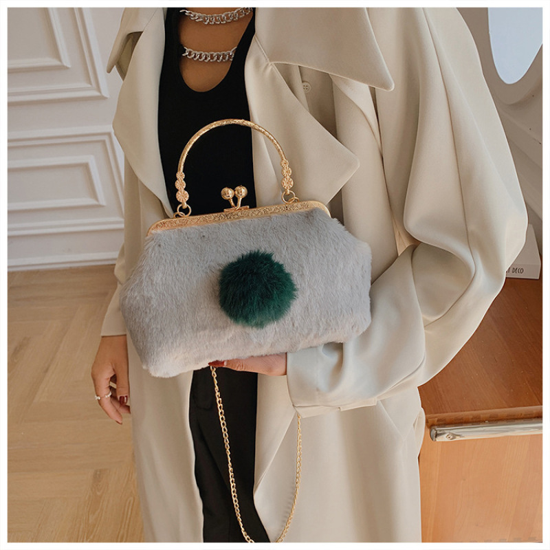 Ins Sweet And Cute Plush Crossbody Handbags Autumn And Winter New Korean Purses 2021 Women Hand Bags