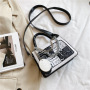 Ins New Black And White Contrast Printing Chain Handbags For Women 2021 New Crocodile Pattern Crossbody Bag Women Shoulder Bag