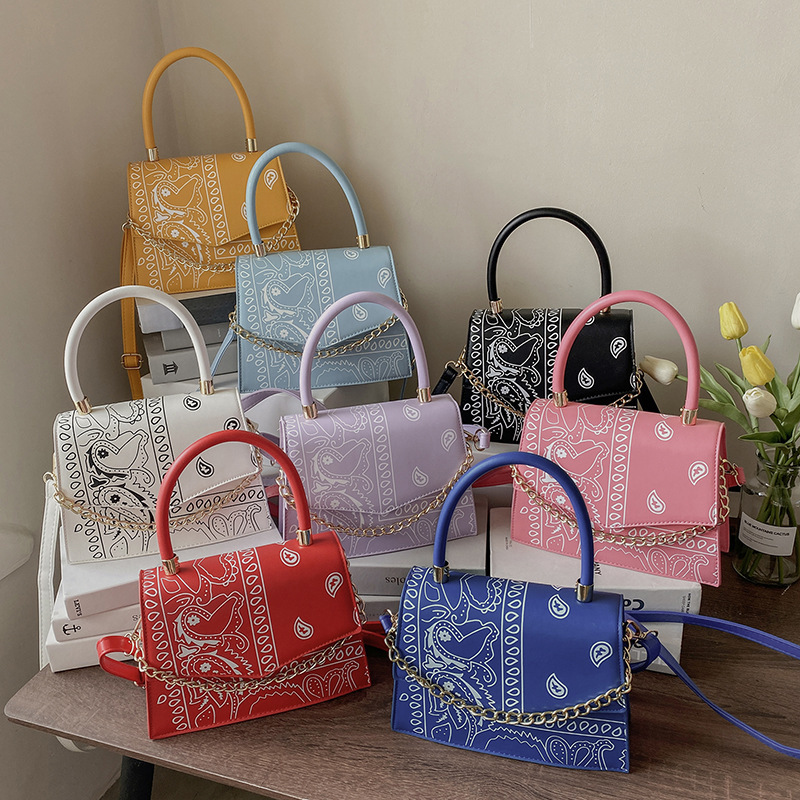Wholesale New Flower Vase Handbag Ladies Print Bag 2021 Cashew Flower Handbag Simple Crossbody Shoulder Bag Diagonal Bag