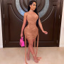 New Style Sexy Skinny sleeveless women dress short night club dress solid color ladies summer dresses 2021