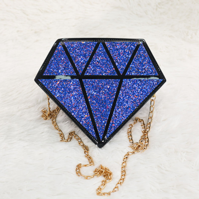 New arrival designer diamond shape small bling purse women hand bags luxury ladies purse handbags for women