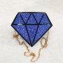 New arrival designer diamond shape small bling purse women hand bags luxury ladies purse handbags for women