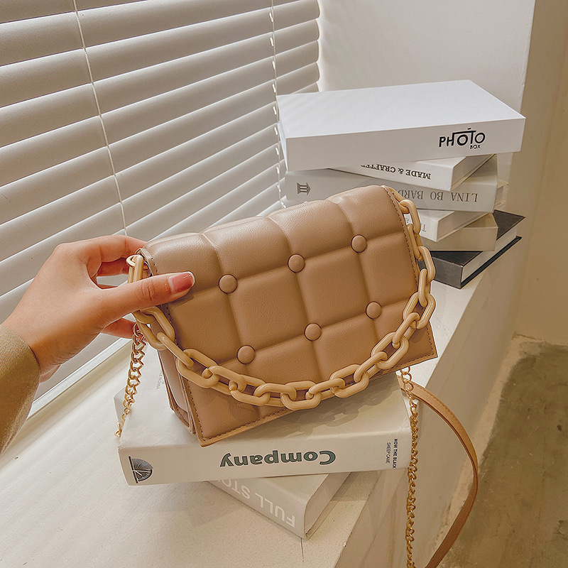 2021 Autumn New Chain Small Square Bag Handbag Influence  Ins Korean Fashion Square Niche Crossbody Shoulder Bag Women Hand Bags