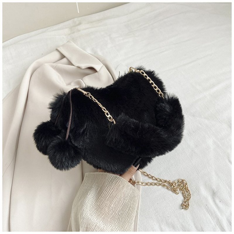 Fashion chain fur heart shape ladies women handbag designer handbags famous brands luxury handbags for women