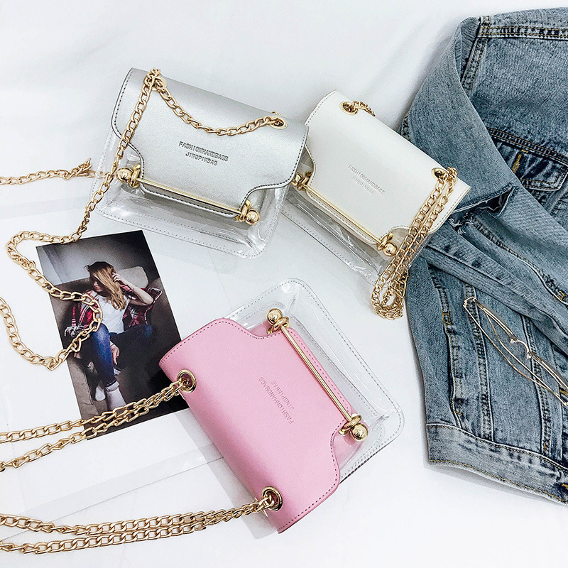 Crossbody Small Transparent PVC Female Side Bag Mother And Child Chain Shoulder Bag