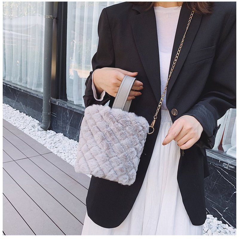 New plush faux fur bucket bag women handbags luxury handbag for women purses and handbags