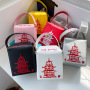 Chinese Style Pu Chain Messenger Bag Printed Shoulder Bag