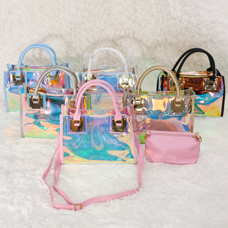 Transparent square pvc bags clear large tote bag crossbody bags lady handbags wholesale jelly purse women handbags