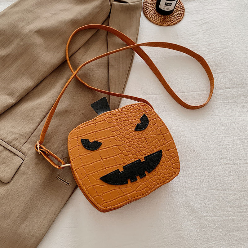 Halloween Fun Pumpkin Head Crossbody Handbags Designer Handbags Ins Fashion PU leather Women Hand Bags And Purses