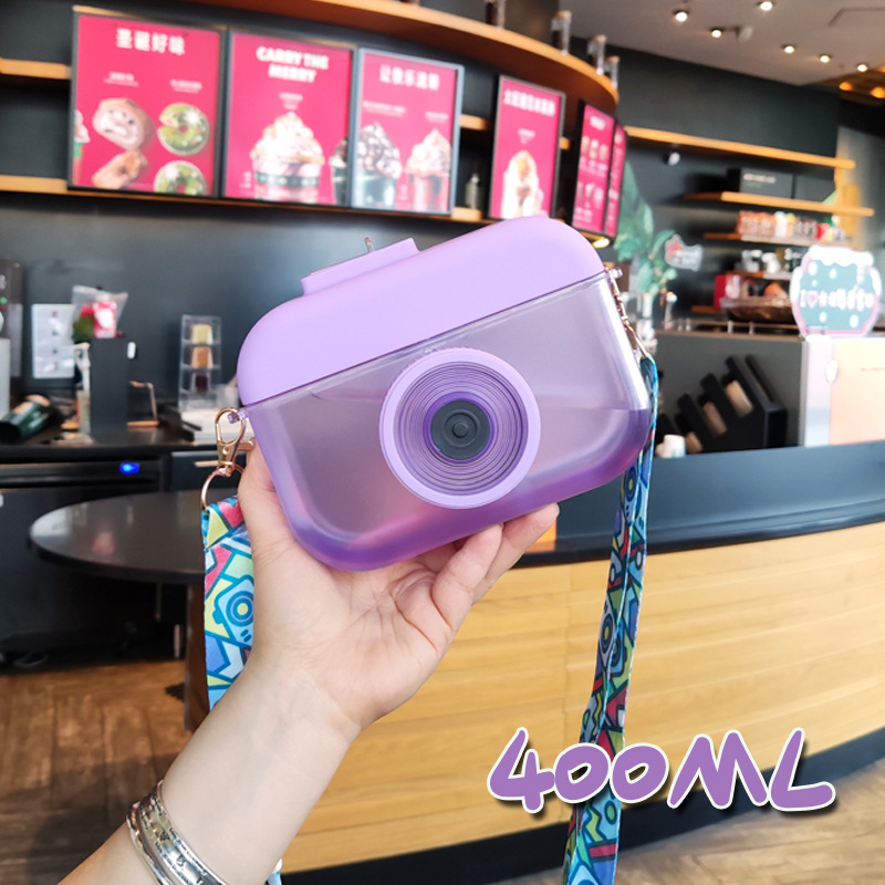 New Creative Camera Straw Plastic Cup Is Fun Camera Bag Kids Purse Mini Handbags Cute Girl Crossbody Purse Water Bottle