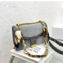Silk Scarf Chain Shaped Velvet Crossbody Small Square Bag Handbag