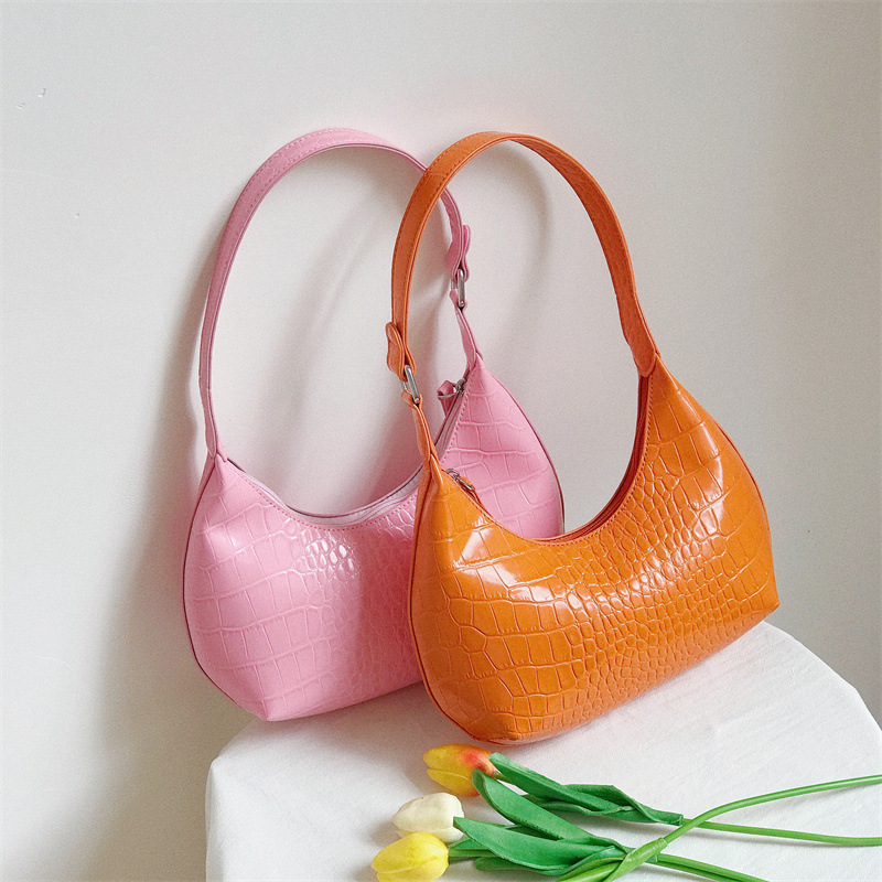 New Crocodile Pattern Light Luxury Ladies Handbag Korean Simple And Fashionable Shoulder Bag Ladies Elegant Underarm Bag Handbag