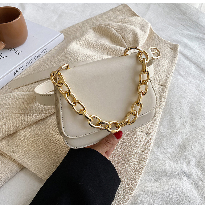 Fashionable Korean Small Square Bag Female Ins New Chain Messenger Bags Elegant Simple Ladies Handbags Women Bags