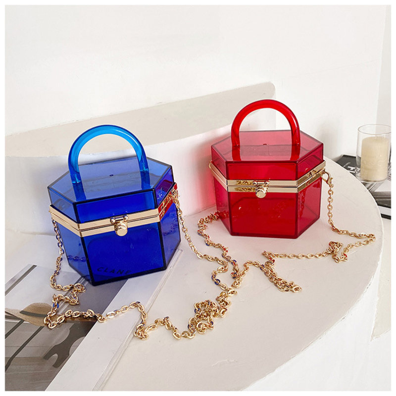Acrylic hexagon box bag shoulder bag purse luxury handbags for women purses handbags