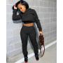 Ins Fashion Casual Cross-Border Solid Color Sweater Suit Winter Suit European And American Women'S Clothing