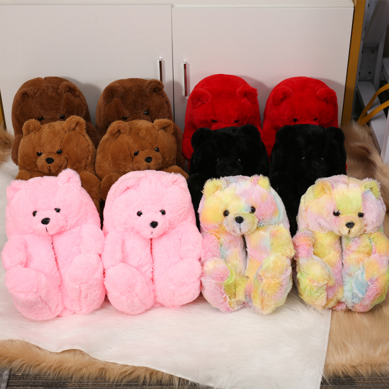 2021 New Autumn And Winter Fashion Fur Slipper For Women Ins Cute Teddy Bear Slippers Indoor & Outdoor Women'S Slippers