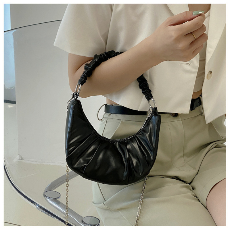 2021 New Trendy Chain Crossbody Bag Handbag Fashion Fold Single Shoulder Armpit Bag Purses And Handbags