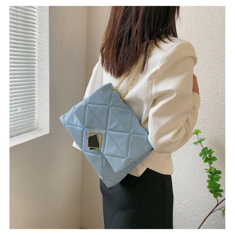Korean simple Diamond pattern luxury handbags for women 2020 handbags Elegant Ladies sling bag party chain pouch bags