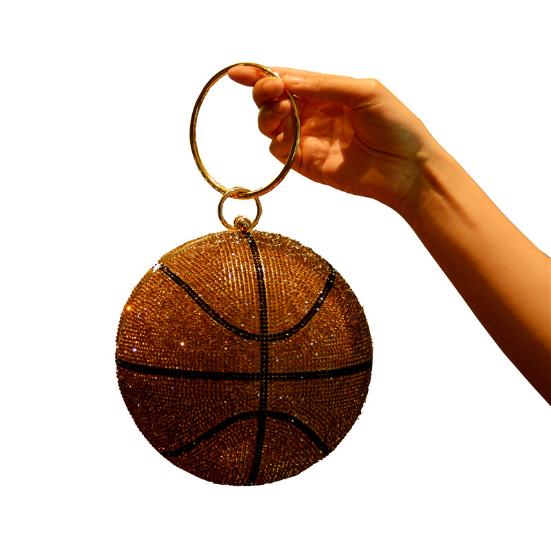 Hot Sales Diamond Basketball Chain Evening Bags For Women Lastest Purses And Handbags