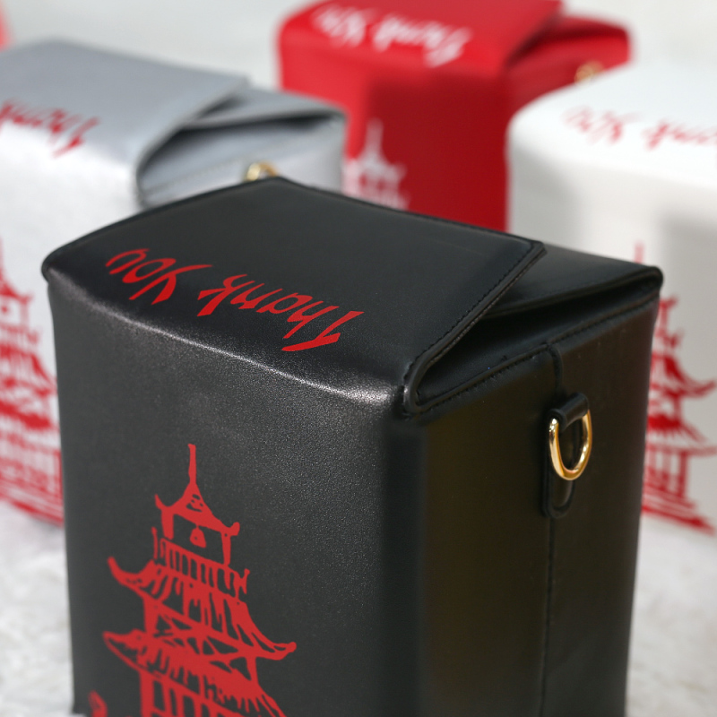 Ladies Leather Printed One-Shoulder Diagonal Box Bag
