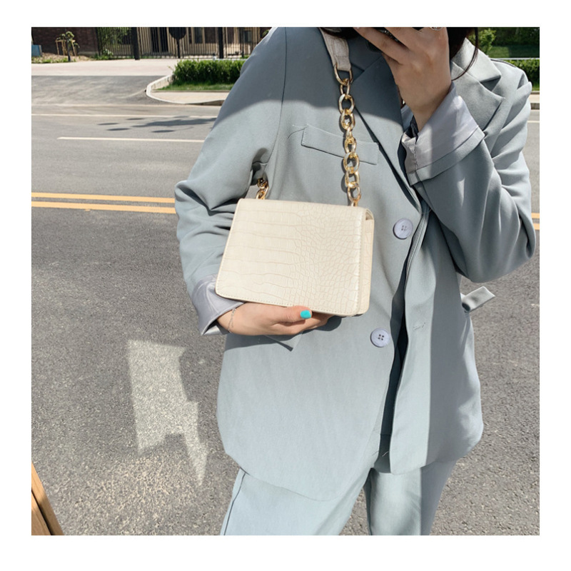 Crocodile Pattern Luxury Leather Shoulder Women Handbags 