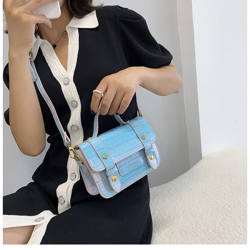 One-Shoulder Diagonal Bag Handbag Stone Pattern Large Capacity Messenger Bag