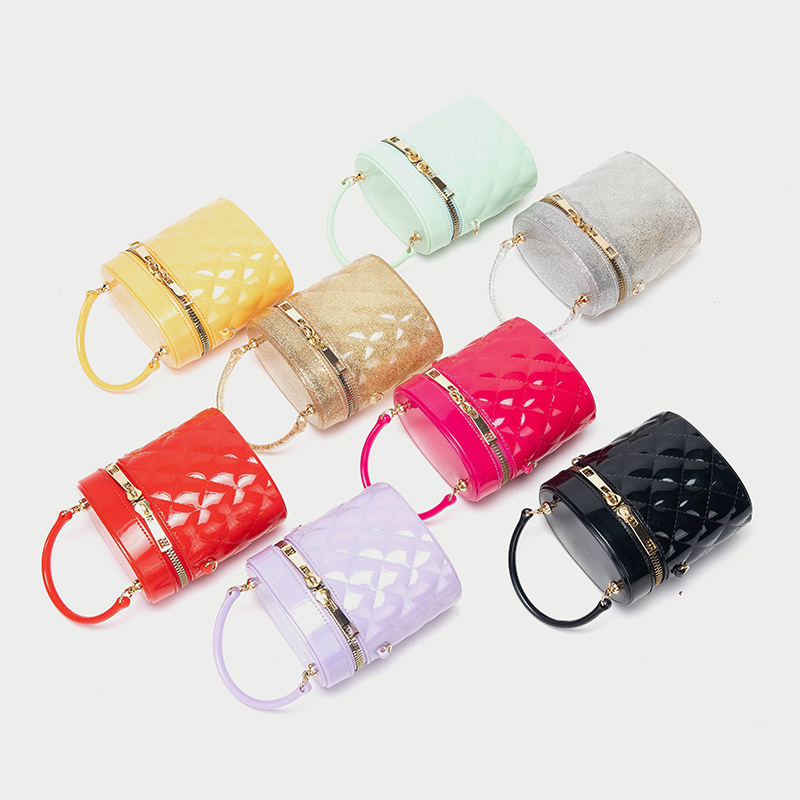 Ladies Messenger Bag Rhombic Jelly Translucent Bucket Bag