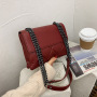 Soft Surface Rhombus Chain Embroidery Thread One-Shoulder Diagonal Small Square Bag