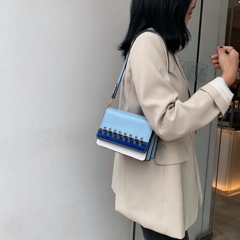 Hot Sale New Korean Style Trendy Large-Capacity Handbag Crossbody Bag Ins Pu Leather Hit Color Temperament Women Hand Bags