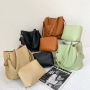 New Fashion Shoulder Bag Simple Portable Messenger Bags Women Handbags Large Capacity Retro Influence  Bucket Bag