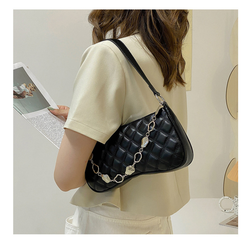 2021년 신상 패션 마름모꼴 언더암 백 핸드백, 심플한 크로스바디 백, 체인 숄더백