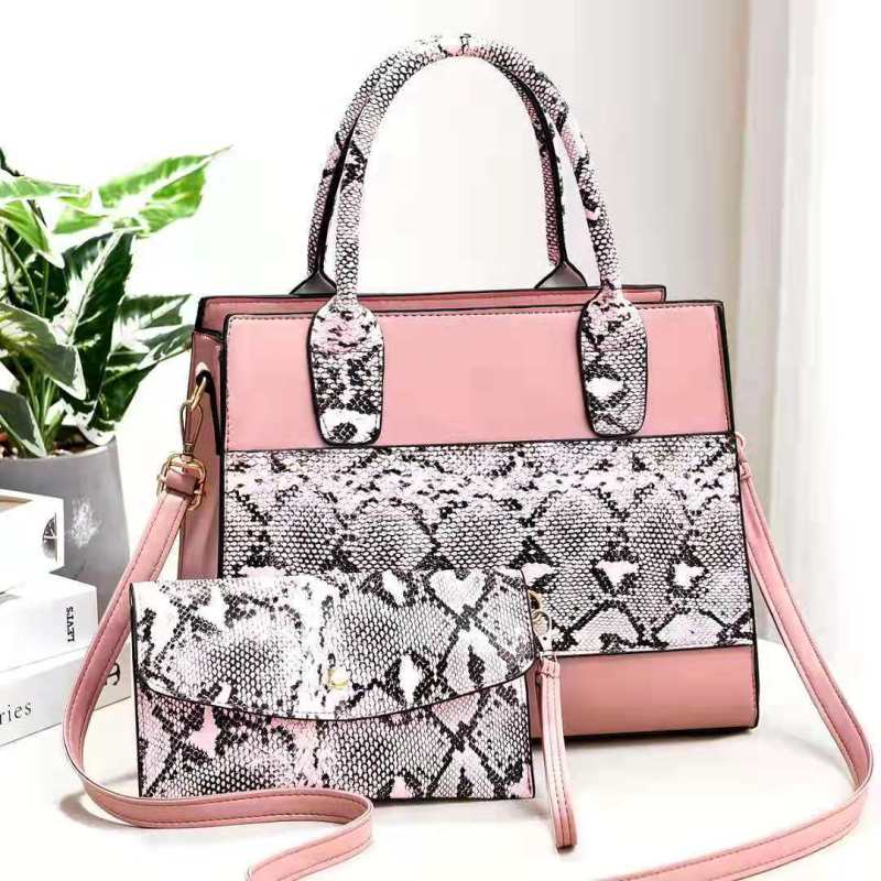 PU Leather Snake Pattern Two-Piece Suit Single Shoulder Handbag Mother-And-Child Bag