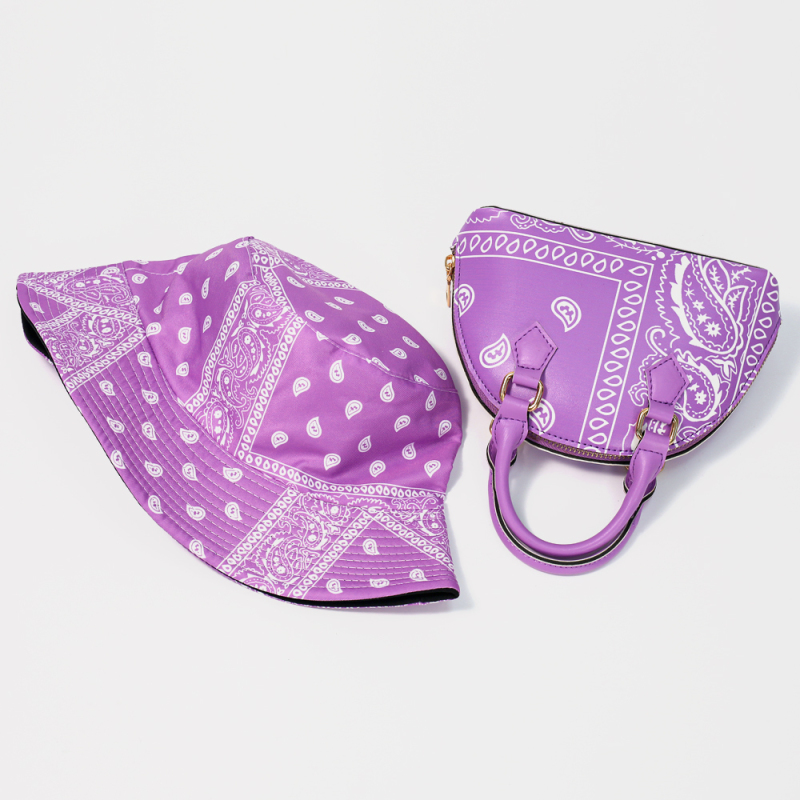  Ladies Luxury Bandana Hat And Bag Set Purses And Handbags For Women