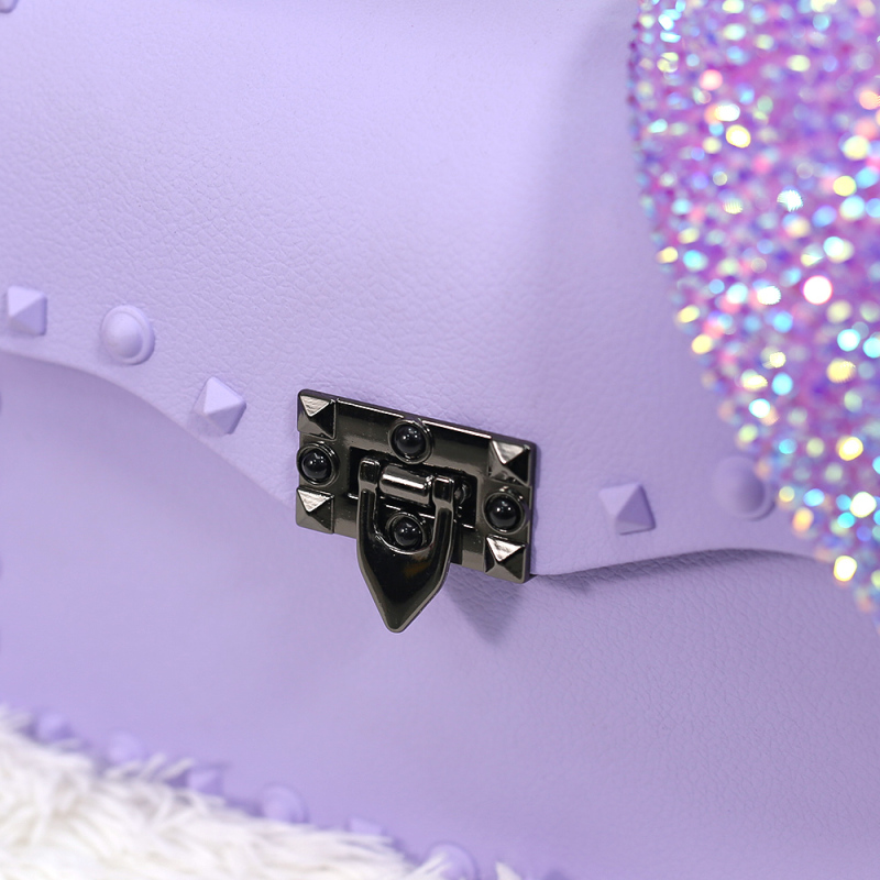 2021 New Combination Fashion Matte Pvc Jelly Bag Rivet With A Headband Set Portable Single-Shoulder Diagonal Women Handbag