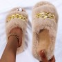 Wholesale Amazon Hot Sandals Women 2021 New European And American Flat Bottom Wool Metal Sexy Luxury Slippers