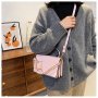 One-Shoulder Messenger Bag Texture Handbag Women's Leather Small Square Bag