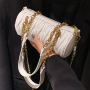 Hot Sales New Trendy Fashion Chain Fold Cylinder Bag Real Leather Handbags Ins Messenger Luxury Handbags For Women Hand Bags
