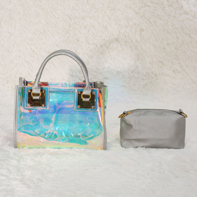 Transparent square pvc bags clear large tote bag crossbody bags lady handbags wholesale jelly purse women handbags