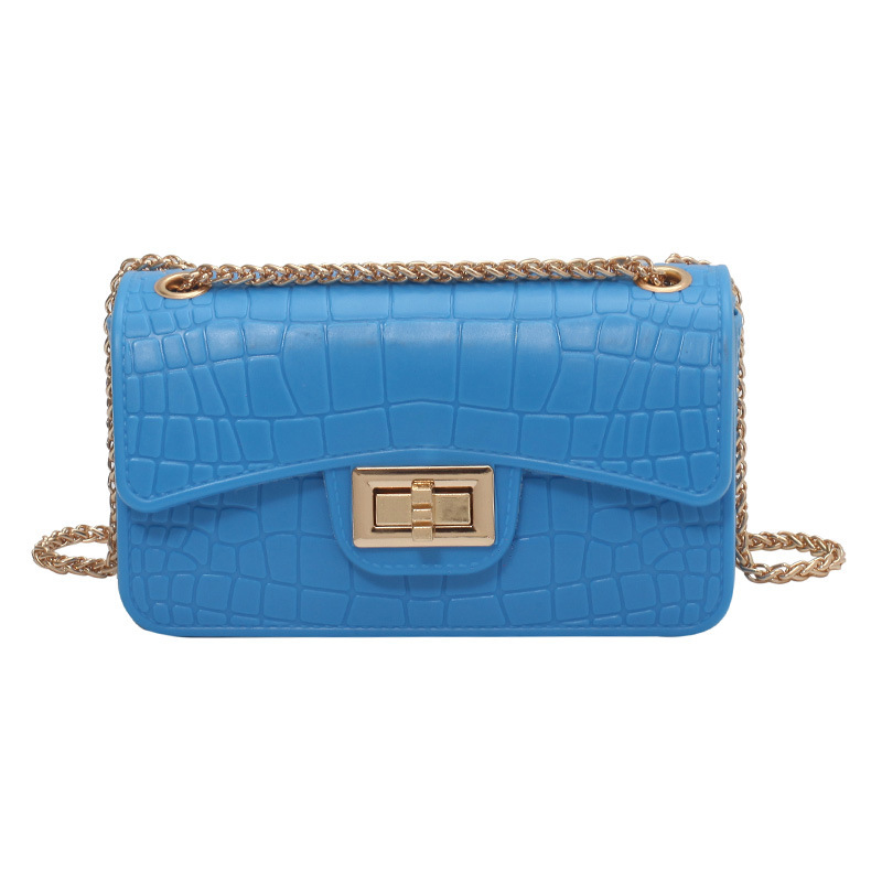 Hot selling crocodile pattern small square jelly bag designer purses and handbags for women 2021 purses