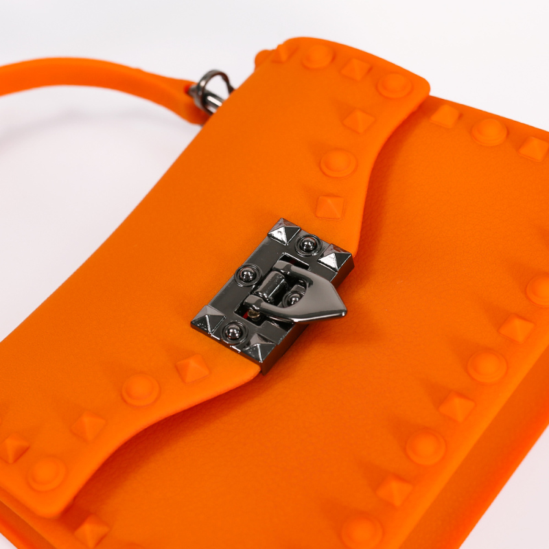 PVC Rivet Diagonal Handbag And PVC Ladies Slippers